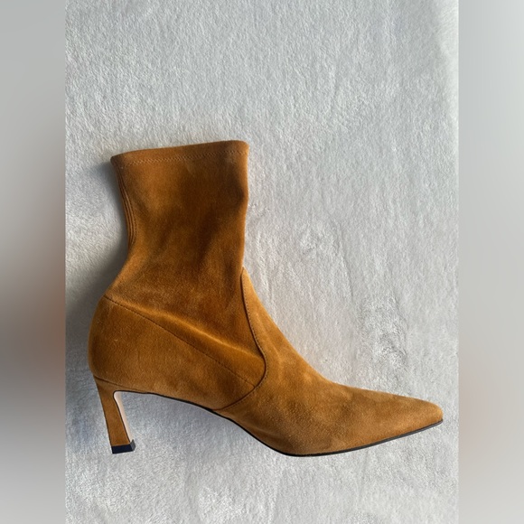 Stuart Weitzman Rapture 75 Suede Bootie in Bridle - Picture 4 of 16